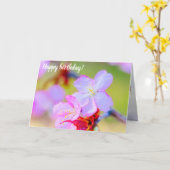 Uitzicht van de roze Sakura Cherry Blossom Kaart (Gele Bloem)