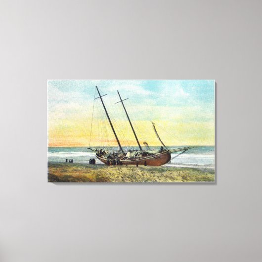 Uitzicht van de Rum Runner Ship Ashore Canvas Afdruk (Voorkant)