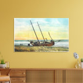 Uitzicht van de Rum Runner Ship Ashore Canvas Afdruk (Insitu (Woonkamer))