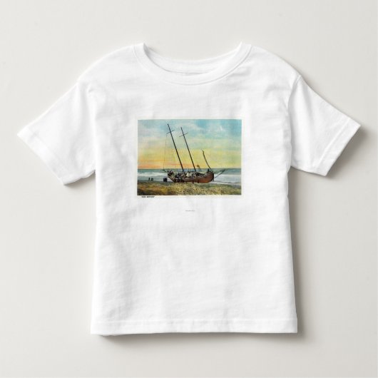 Uitzicht van de Rum Runner Ship Ashore Kinder Shirts (Voorkant)