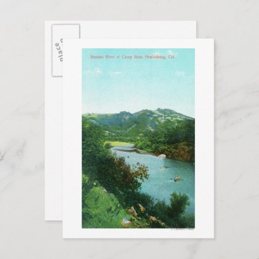 Uitzicht van de Russische rivier in het Roos van C Briefkaart (Voorkant / Achterkant)