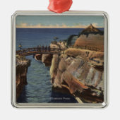 Uitzicht van de Rustic Bridge & Sunset Cliffs Metalen Ornament (Voorkant)