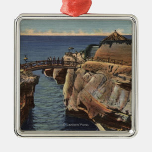 Uitzicht van de Rustic Bridge & Sunset Cliffs Metalen Ornament