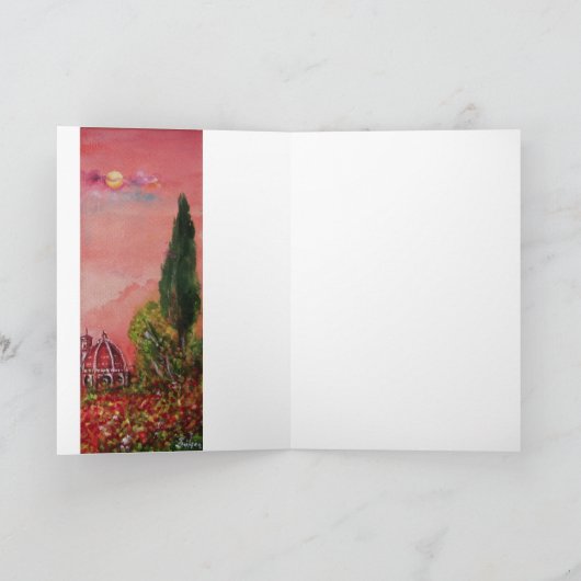 UITZICHT VAN DE SAINT-MARY VAN DE STROOM / FLORENC FEESTDAGEN KAART (Binnen)