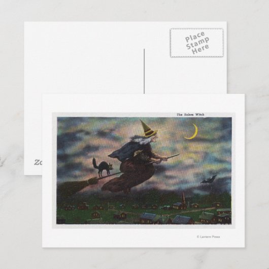 Uitzicht van de salem-heks op haar kamer briefkaart (Voorkant / Achterkant)