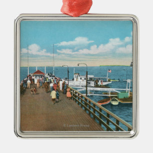 Uitzicht van de Salem Willows Pier Metalen Ornament