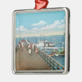 Uitzicht van de Salem Willows Pier Metalen Ornament (Links)