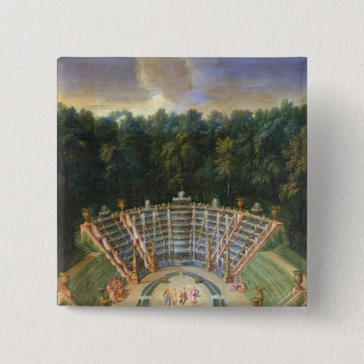 Uitzicht van de Salle de Bal Vierkante Button 5,1 Cm (Voorkant)