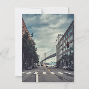 Uitzicht van de San Francisco Iconic Bay Bridge Briefkaart