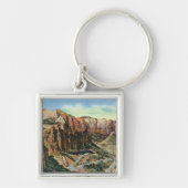 Uitzicht van de Schakelaar terug, Mt. Carmel Highw Sleutelhanger (Voorkant)