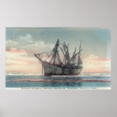 Uitzicht van de Scheepsramp van Peter Iredale Poster (Voorkant)