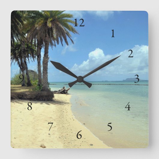 Uitzicht van de Schilderachtig Oceaan in Hawaï Vierkante Klok (Voorkant)