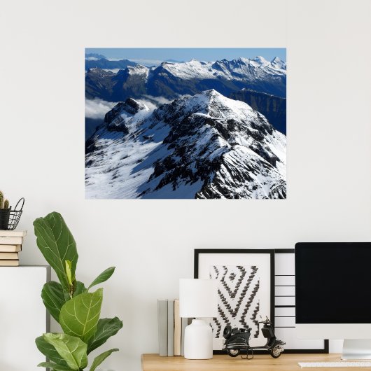 Uitzicht van de Schilthorn-berg Poster (Thuiskantoor)