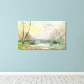 Uitzicht van de Seine, Parijs (olie op het canvas) Canvas Afdruk (Insitu (Houten vloer))