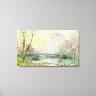 Uitzicht van de Seine, Parijs (olie op het canvas) Canvas Afdruk