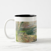 Uitzicht van de Seine, Parijs (olie op het canvas) Tweekleurige Koffiemok (Links)