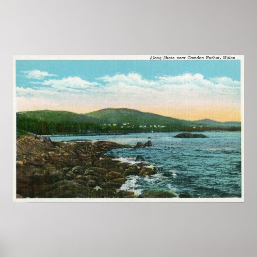 Uitzicht van de Shore nabij Camden Harbour Poster (Voorkant)