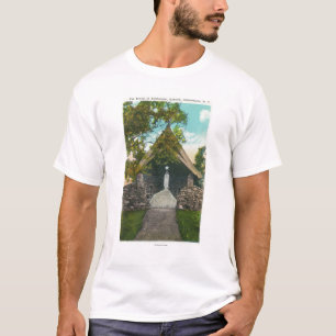 Uitzicht van de Shrine in Sanitarium in Gabriels T-shirt
