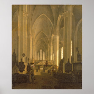 Uitzicht van de Sint-Janskerk in Hamburg Poster