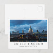 Uitzicht van de Sint-Pauluskathedraal. Londen Briefkaart (Voorkant / Achterkant)