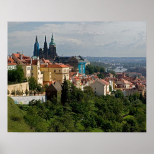 Uitzicht van de Sint-Vituskathedraal, Praag, Tsjec Poster