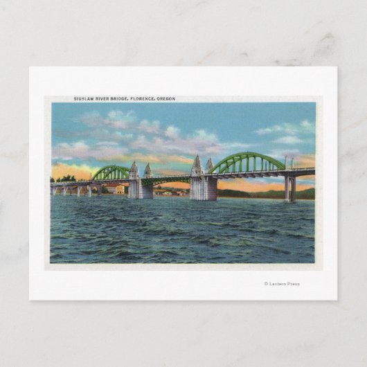 Uitzicht van de Siuslaw River Bridge Briefkaart (Voorkant)