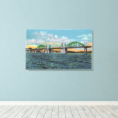 Uitzicht van de Siuslaw River Bridge Canvas Afdruk (Insitu (Houten vloer))