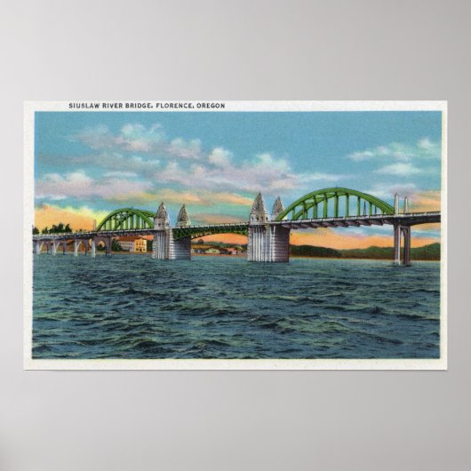 Uitzicht van de Siuslaw River Bridge Poster (Voorkant)