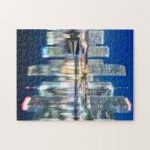 Uitzicht van de skyline met reflectie in water, Mi Legpuzzel (Horizontaal)