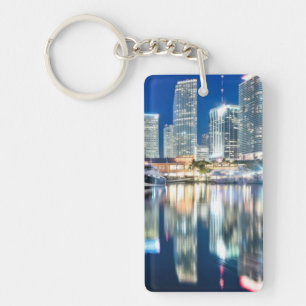 Uitzicht van de skyline met reflectie in water, Mi Sleutelhanger