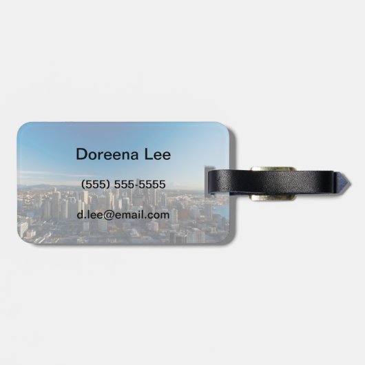 Uitzicht van de skyline van de stad Seattle Bagagelabel (Achterkant horizontaal)