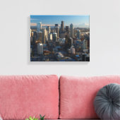 Uitzicht van de skyline van de stad Seattle Canvas Afdruk (Insitu (Woonkamer))