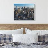Uitzicht van de skyline van de stad Seattle Canvas Afdruk (Insitu (Slaapkamer))
