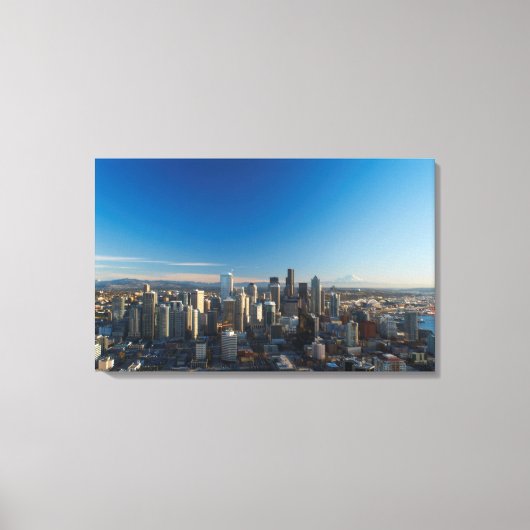 Uitzicht van de skyline van de stad Seattle Canvas Afdruk (Voorkant)