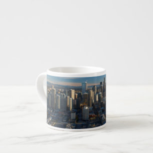 Uitzicht van de skyline van de stad Seattle Espresso Kop