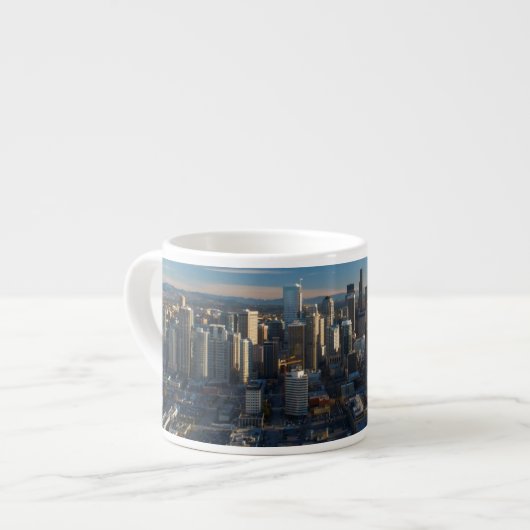 Uitzicht van de skyline van de stad Seattle Espresso Kop (Links)