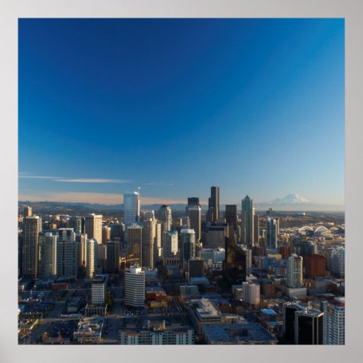 Uitzicht van de skyline van de stad Seattle Poster (Voorkant)