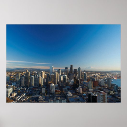 Uitzicht van de skyline van de stad Seattle Poster (Voorkant)