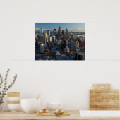 Uitzicht van de skyline van de stad Seattle Poster (Keuken)
