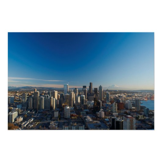 Uitzicht van de skyline van de stad Seattle Poster (Voorkant)