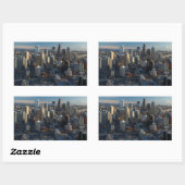 Uitzicht van de skyline van de stad Seattle Rechthoekige Sticker (Vel)