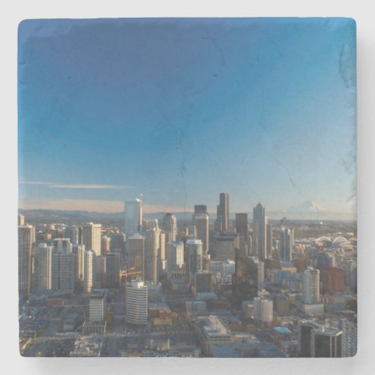 Uitzicht van de skyline van de stad Seattle Stenen Onderzetter (Voorkant)