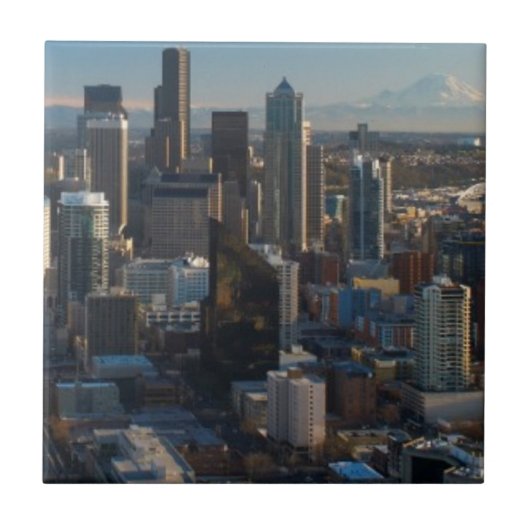 Uitzicht van de skyline van de stad Seattle Tegeltje (Voorkant)