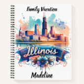 Uitzicht van de skyline van Illinois Notitieboek (Voorkant)