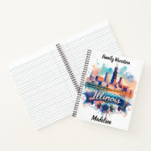 Uitzicht van de skyline van Illinois Notitieboek (Binnen)