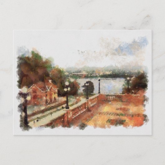 Uitzicht van de sluizen Ottawa uit Chateau Laurier Briefkaart (Voorkant)