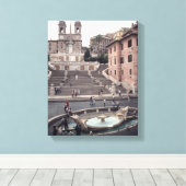 Uitzicht van de Spaanse Stappen of Scalinata Canvas Afdruk (Insitu (Houten vloer))