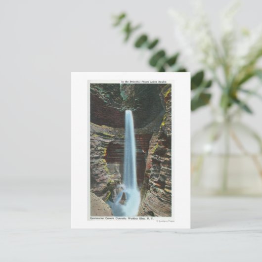 Uitzicht van de spectaculaire Cavern Cascade Briefkaart (Staand voorkant)