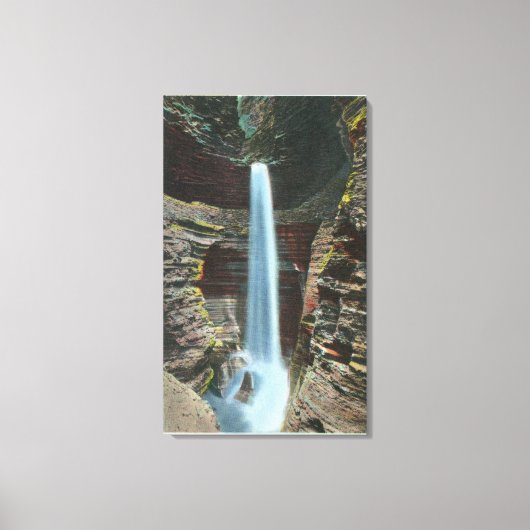 Uitzicht van de spectaculaire Cavern Cascade Canvas Afdruk (Voorkant)