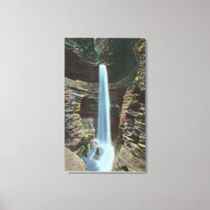 Uitzicht van de spectaculaire Cavern Cascade Canvas Afdruk
